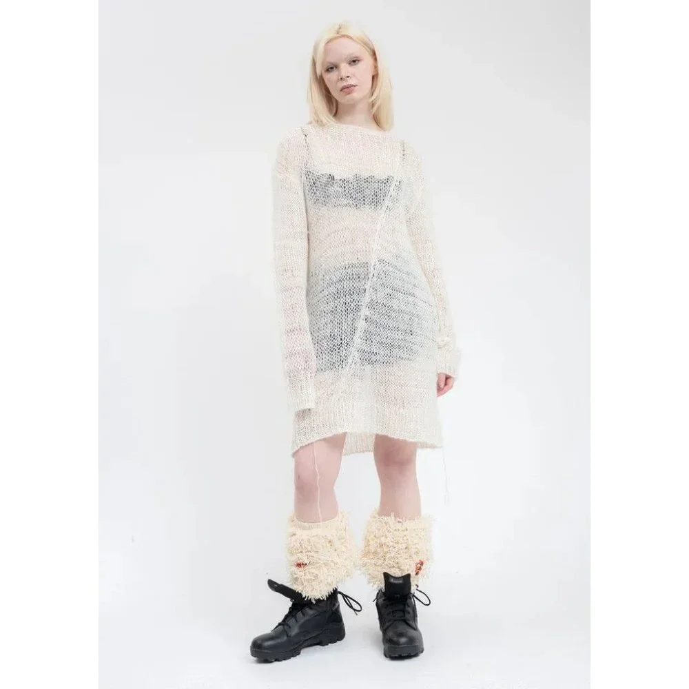 Doublet Upcycle Winder Yarn Pullover Limited 12/14 One Size White Sweater $790 - Picture 14 of 16